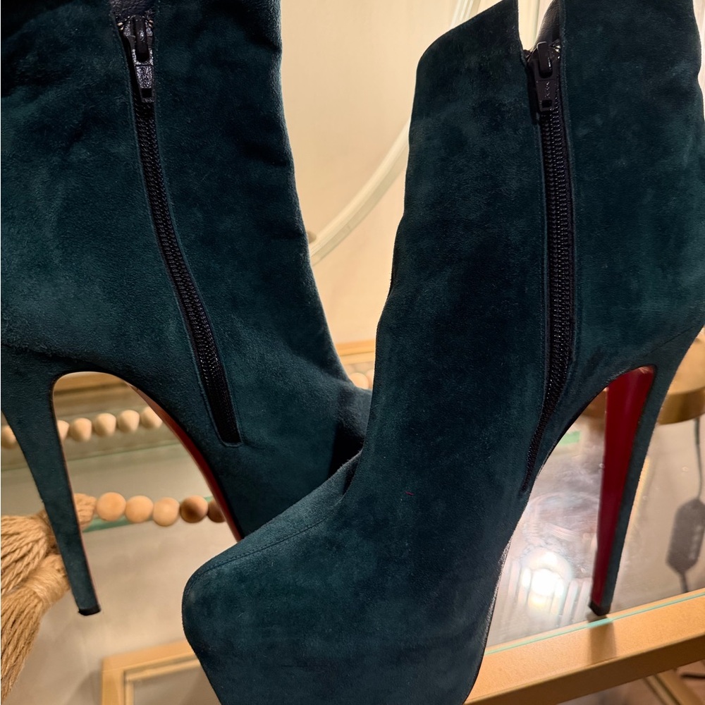 Christian Louboutin Teal Booties